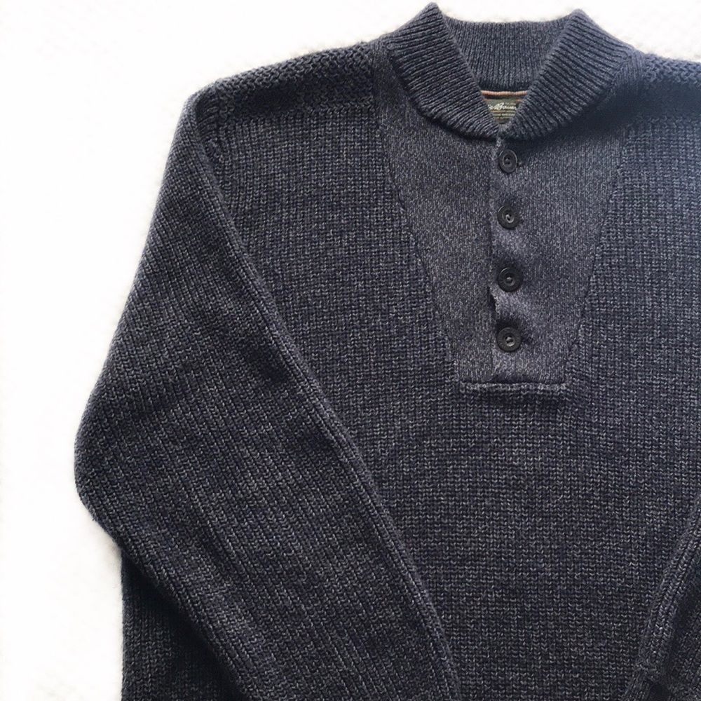 Eddie Bauer | Navy Button Up Pullover Sweater